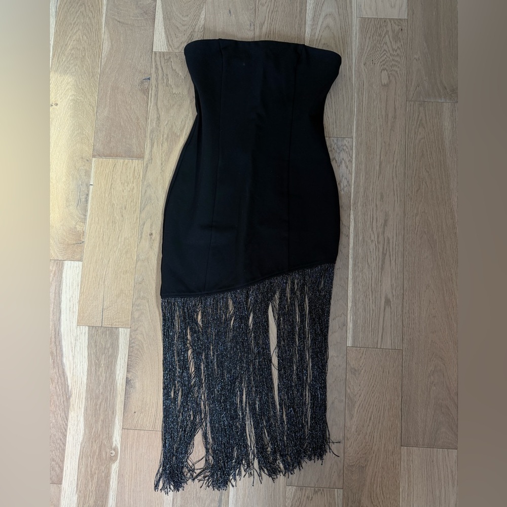 Black Fringe Mini Dress